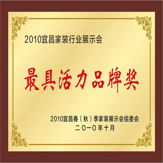 2010宜昌家裝行業(yè)展示會(huì)最具活力品牌獎(jiǎng)